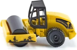 SIKU 0895, Straßenwalze, Metall/Kunststoff, Gelb/Schwarz, Knicklenkung, Drehbare Walze