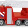 Siku 1014003, Feuerwehr-Drehleiter Niederlande, Metall/Kunststoff, Rot, Ausziehbare Und Drehbare Leiter
