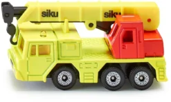 SIKU 1326, Hydraulischer Kranwagen, Metall/Kunststoff, Gelb/Rot, Hubfähiger Kranarm