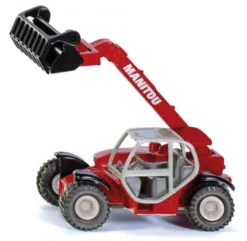 SIKU 1482, Manitou Teleskoplader, Metall/Kunststoff, Rot, Beweglicher Ladearm