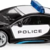 SIKU 1533, BMW I8 US-Polizeiauto, Metall/Kunststoff, Schwarz/Weiß, Vielseitig Einsetzbar, Spielzeugfahrzeug Für Kinder