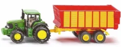 SIKU 1650, Traktor Mit Silagewagen, Metall/Kunststoff, Multicolor, Öffenbare Heckklappe