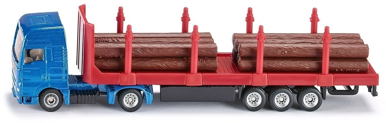 SIKU 1659, Holz-Transport-LKW, 1:87, Metall/Kunststoff, Blau/Rot, Inkl. Baumstämmen 1 SIKU 1659, Holz-Transport-LKW, 1:87, Metall/Kunststoff, Blau/Rot, Inkl. Baumstämmen