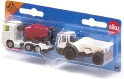 Siku 1692, Baustellen-Set, Dumper Und Betonmischer, Weiß/Rot, Metall/Kunststoff, Bereifung Aus Gummi