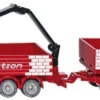 SIKU 1797, Baustoff-LKW Mit Anhänger, 1:87, Metall/Kunststoff, Rot/Gelb, Beweglicher Kran