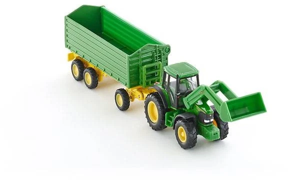 SIKU 1843, John Deere Traktor Mit Frontlader Und Anhänger, 1:87, Metall/Kunststoff, Grün, Kippbarer Anhänger 3 SIKU 1843, John Deere Traktor Mit Frontlader Und Anhänger, 1:87, Metall/Kunststoff, Grün, Kippbarer Anhänger – Bild 3