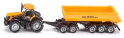SIKU 1858, JCB Traktor Mit Dolly Und Kippmulde, 1:87, Metall/Kunststoff, Gelb, Abnehmbarer Muldenkipper