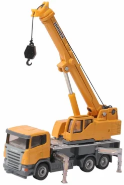 SIKU 1859, Teleskop-Kranwagen, 1:87, Metall/Kunststoff, Gelb, Teleskopierbarer Ausleger