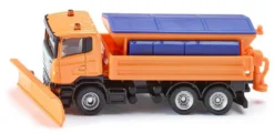 SIKU 1898, Winterdienst-Fahrzeug, 1:87, Metall/Kunstoff, Orange/Blau, Bewegliches Räumschild