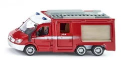 SIKU 2113, Feuerwehr Mercedes-Benz Sprinter, 1:50, Metall/Kunststoff, Rot, Öffenbare Türen