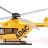 SIKU 2539, Rettungshubschauber, 1:55, Metall/Kunststoff, Gelb, Bewegliche Rotoren