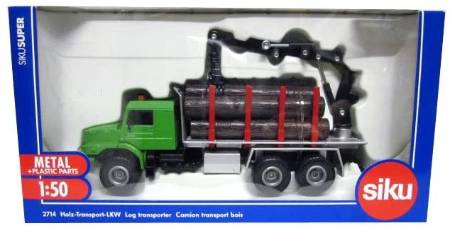 SIKU 2714, Holz-Transport-LKW, 1:50, Metall/Kunststoff, Inkl. 6 Holzstämme, Beweglicher Greifarm 2 SIKU 2714, Holz-Transport-LKW, 1:50, Metall/Kunststoff, Inkl. 6 Holzstämme, Beweglicher Greifarm – Bild 2