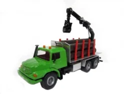 SIKU 2714, Holz-Transport-LKW, 1:50, Metall/Kunststoff, Inkl. 6 Holzstämme, Beweglicher Greifarm