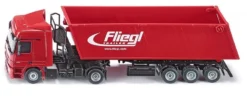 SIKU 3537, LKW Mit Muldenkipper, 1:50, Metall/Kunststoff, Rot, Kippbare Mulde