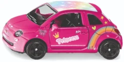 Siku 6503, Bastelset Style My Siku, Fiat 500 Prinzessin, Limitierte Auflage, Metall/Kunststoff, Pink, Spielzeugauto Inkl. Stickerbogen Zur Individuellen Gestaltung