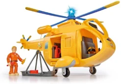 Duracell Simba 109251002 - Feuerwehrmann Sam Hubschrauber Wallaby II (34 Cm, 6 Sitzplätze) Für Kinder Ab 3 Jahren, Mit Originalsound, Licht, Drehbarem Rotor, Seilwinde Und Tom Thomas Figur