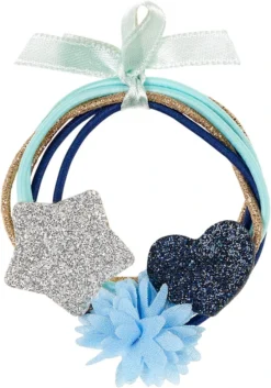 Souza Haargummi Malina Herz-Blume-Stern Blau (6 Stck/Karte, 1 Karte)