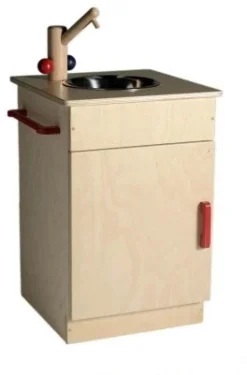 Van Dijk Toys Aanrechtkast Met Kraan Peuters - Naturel Rood OP=OP