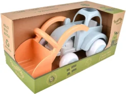 Viking Toys VIKINGTOYS Ecoline 20-81255 Spielzeug-Traktor Bagger Mit Frontlader Spielzeugauto - Hebearm Mit Schaufel Beweglich - Baufahrzeug Reifen Soft - Biobasierter Kunststoff - 28 Cm - Kinder Ab 1 Jahr