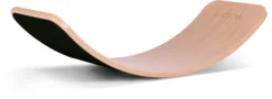 Wobbel Balanceboard Transparent Lackiert Filz Schwarz Yogaboard
