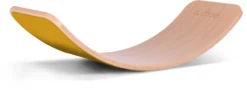 Wobbel Balanceboard Transparent Lackiert Mustard Gelb Yogaboard