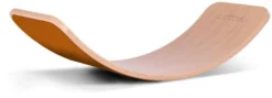 Wobbel Original Roest ( Bruin) - Blank Gelakt Houten Balance Board Van 90 Cm Met Bruin Wolvilt