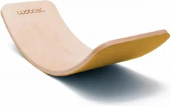 Wobbel Wobbelboard Yogaboard PRO Transparent Lackiert Mit Filz Mustard Gelb