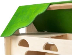 Houten Boerderij -Schleich Verkaufe zijaanzicht detail